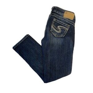 Women's The Buckle Silver Brand Tuesday Stretch Capri's Cropped Denim Jeans‎ 26